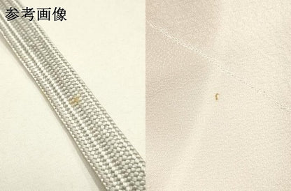 平和屋本店●和装小物　帯締め・帯揚げセット　変わり高麗組　金糸　暈し染め　逸品　未使用　AABI2262ay