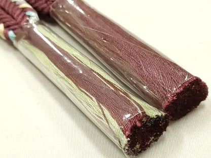 平和屋本店●和装小物　帯締め・帯揚げセット　冠組　花唐草　逸品　未使用　AABI2264ay
