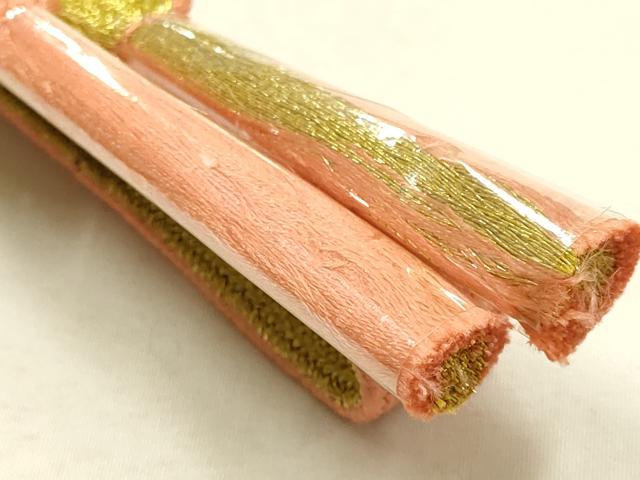 平和屋本店●和装小物　帯締め・帯揚げセット　高麗組　霞文　箔散らし　金糸　金彩　暈し染め　逸品　未使用　AABI2267ay