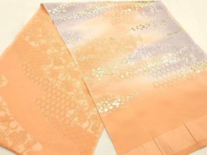平和屋本店●和装小物　帯締め・帯揚げセット　高麗組　霞文　箔散らし　金糸　金彩　暈し染め　逸品　未使用　AABI2267ay