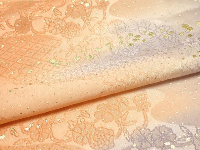 平和屋本店●和装小物　帯締め・帯揚げセット　高麗組　霞文　箔散らし　金糸　金彩　暈し染め　逸品　未使用　AABI2267ay