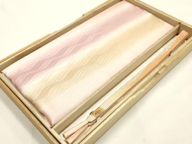 平和屋本店●和装小物　帯締め・帯揚げセット　高麗組　間道　金糸　暈し染め　逸品　未使用　AABI2271ay