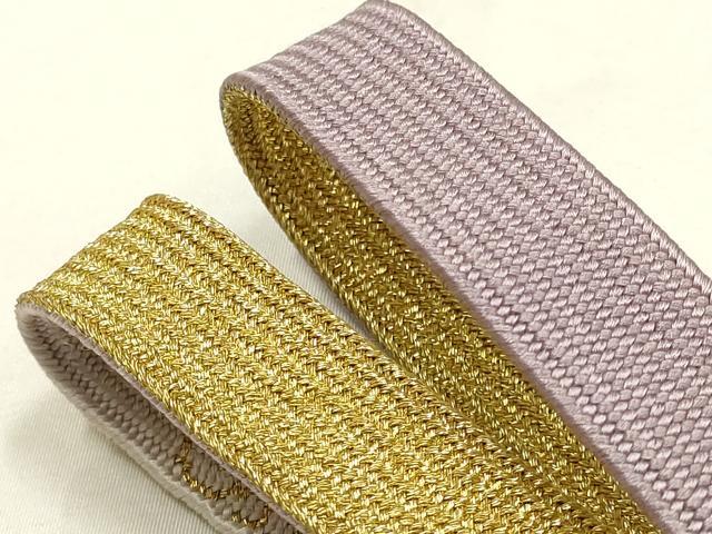 平和屋本店●和装小物　帯締め・帯揚げセット　高麗組　刺繍　松葉　金糸　暈し染め　逸品　未使用　AABI2272ay