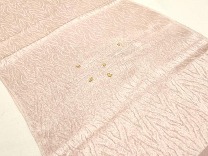 平和屋本店●和装小物　帯締め・帯揚げセット　高麗組　刺繍　松葉　金糸　暈し染め　逸品　未使用　AABI2272ay