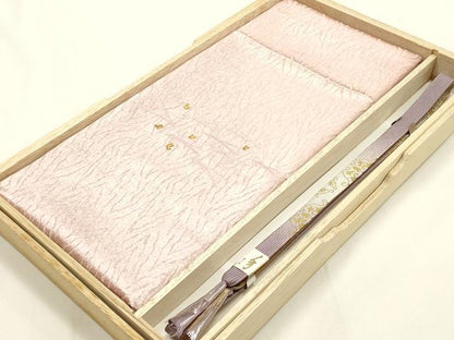 平和屋本店●和装小物　帯締め・帯揚げセット　高麗組　刺繍　松葉　金糸　暈し染め　逸品　未使用　AABI2272ay
