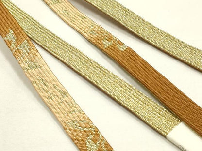 平和屋本店●和装小物　帯締め・帯揚げセット　高麗組　金糸　暈し　逸品　未使用品あり　AABI2273ay