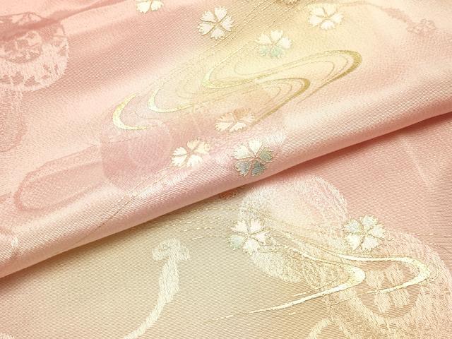 平和屋本店●和装小物　帯締め・帯揚げセット　高麗組　流水花文　金糸　金彩　暈し染め　逸品　未使用　AABI2278ay