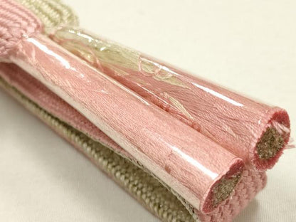 平和屋本店●和装小物　帯締め・帯揚げセット　高麗組　流水花文　金糸　金彩　暈し染め　逸品　未使用　AABI2278ay