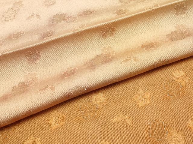 平和屋本店●和装小物　帯締め・帯揚げセット　笹浪組　舞蝶花文　彩はなどき　暈し染め　金糸　正絹　逸品　未使用　AABI2283ay