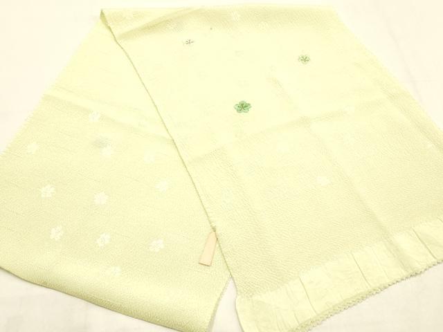 平和屋本店●和装小物　帯締め・帯揚げセット　高麗組 綾出し　刺繍　舞花文　暈し染め　金糸　正絹　逸品　未使用　AABI2285ay