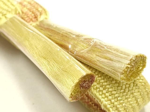 平和屋本店○和装小物 帯締め・帯揚げセット 高麗組 枝垂れ花文 金糸 金彩