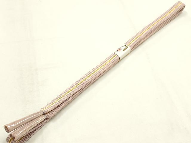 平和屋本店●和装小物　帯締め・帯揚げセット　平組　刺繍　草花文　金糸　正絹　逸品　未使用　AABI2287ay 平和屋本店○和装小物 帯締め・帯揚げセット 平組 刺繍 草花文 金糸 正絹