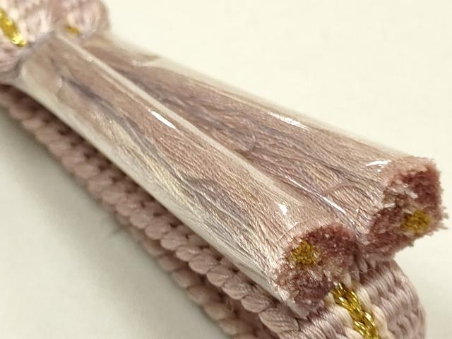 平和屋本店○和装小物 帯締め・帯揚げセット 平組 刺繍 草花文 金糸 正絹