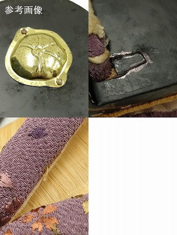 平和屋着物●和装小物　下駄　畳表　鼻緒刺繍　花柄　枝梅　金彩　螺鈿　逸品　AABI2302ay