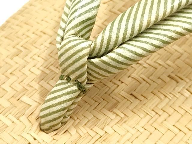 平和屋着物●和装小物　和装草履　網代　鼻緒:斜縞　銀座 阿波屋　逸品　AABI2308ay