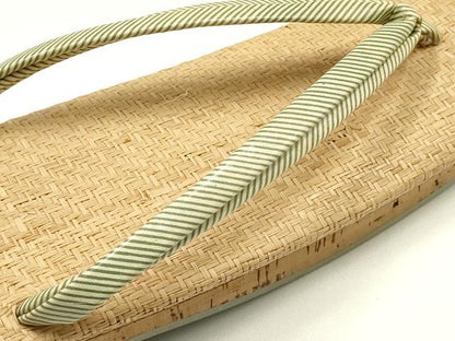 平和屋着物●和装小物　和装草履　網代　鼻緒:斜縞　銀座 阿波屋　逸品　AABI2308ay