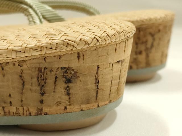 平和屋着物●和装小物　和装草履　網代　鼻緒:斜縞　銀座 阿波屋　逸品　AABI2308ay