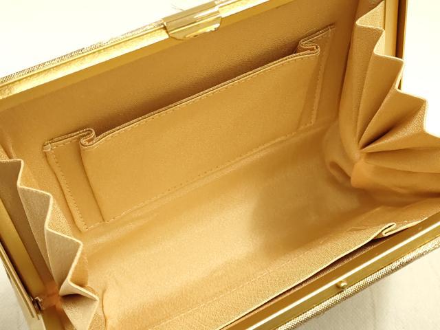 平和屋着物●和装小物　和装バッグ・草履セット　ハンドバッグ　立波風景文　金銀糸　帯地使用　逸品　AABI2315ay