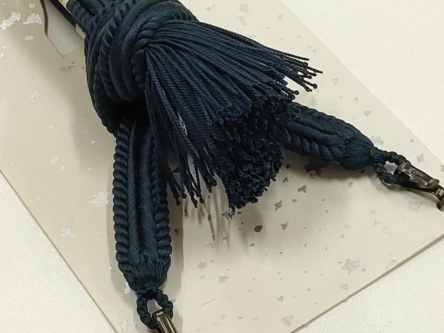 平和屋着物▼男性 和装小物 羽織紐3点 平組・丸組 青色系 切り房・撚り房 大丸扱い 正絹 逸品 未使用 AABI2327ay