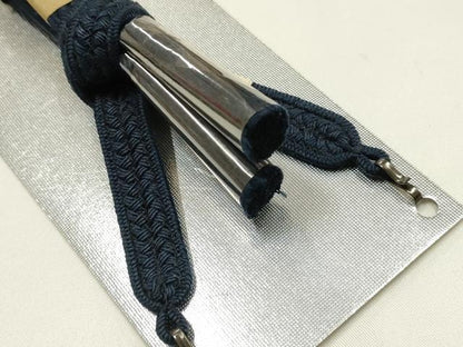 平和屋着物▼男性 和装小物 羽織紐3点 平組 青色系 切り房・撚り房 正絹 逸品 未使用 AABI2328ay