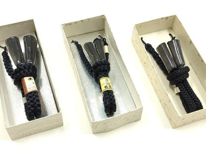 平和屋着物▼男性　和装小物　羽織紐3点　丸組　青色系　正絹　逸品　未使用　AABI2329ay