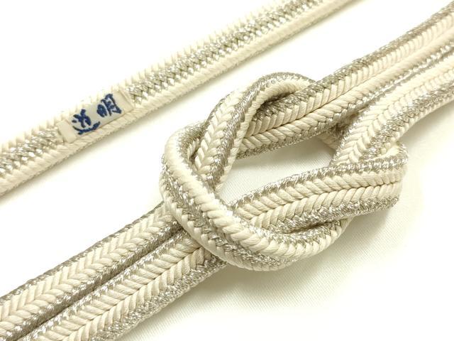 平和屋着物●極上　有職組紐道明　帯締め　冠組　礼装　銀糸　宮内庁御用　国立博物館御用　東京芸術大学御用 　逸品　AABI2341ay