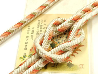 平和屋着物●極上　有職組紐道明　帯締め　奈良組　丸胡蝶　金糸　宮内庁御用　国立博物館御用　東京芸術大学御用 　逸品　AABI2347ay