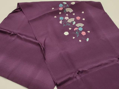 平和屋着物●和装小物　帯締め・帯揚げセット　高麗組　暈し　刺繍　舞花文　地紙　正絹　逸品　未使用　AABI2381ay