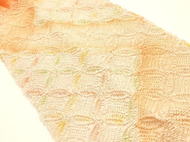 平和屋着物●和装小物　帯締め・帯揚げセット　高麗組　暈し　金糸　柄絞り　七宝繋ぎ　正絹　逸品　未使用　AABI2383ay