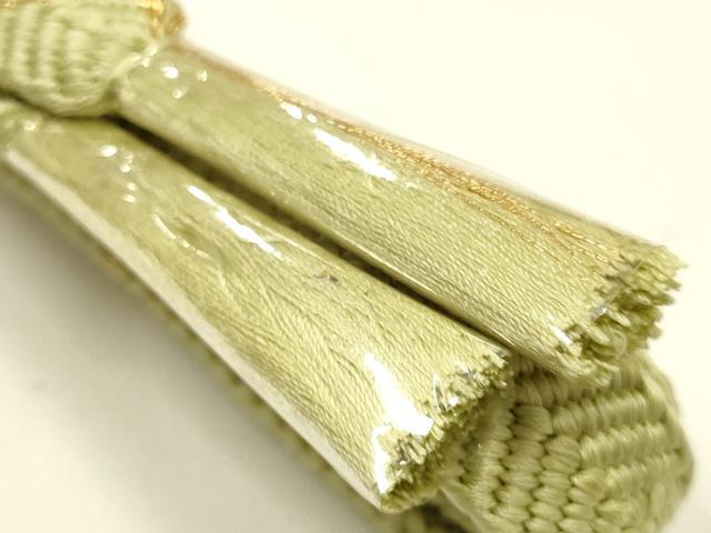 平和屋着物●和装小物　帯締め・帯揚げセット　笹浪組　金糸　舞花文　金彩　正絹　逸品　未使用　AABI2391ay