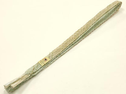 平和屋着物＊夏物 和装小物 帯締め・帯揚げセット 平組 レース組 金糸 幾何学模様 銀彩 暈し染め 逸品 未使用 AABI2392ay