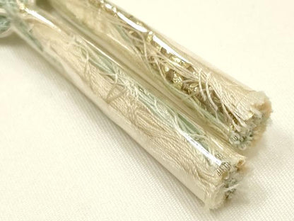 平和屋着物＊夏物 和装小物 帯締め・帯揚げセット 平組 レース組 金糸 幾何学模様 銀彩 暈し染め 逸品 未使用 AABI2392ay