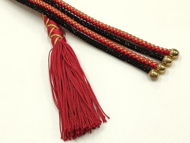 平和屋着物●和装小物　振袖用帯締め　装飾　ビーズ　金糸　撚り房　逸品　AABI2396ay