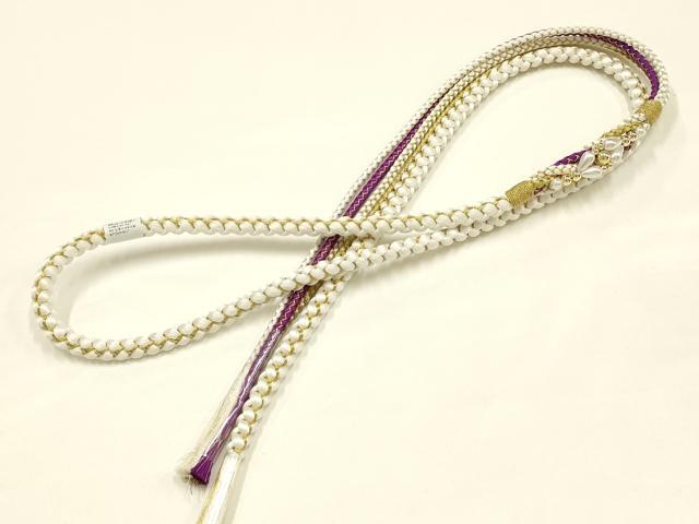 平和屋着物●和装小物　振袖用帯締め　装飾　パール　ビーズ　金糸　正絹　逸品　未使用　AABI2397ay
