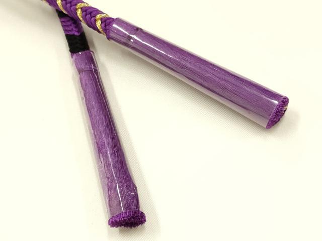 平和屋着物●和装小物　振袖用帯締め　装飾　飾り紐　金糸　正絹　逸品　未使用　AABI2399ay