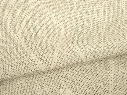 平和屋着物●本塩沢　菱文　亀甲絣　正絹　逸品　AABI2404ck