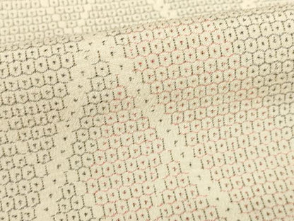 平和屋着物●本塩沢　菱文　亀甲絣　正絹　逸品　AABI2404ck