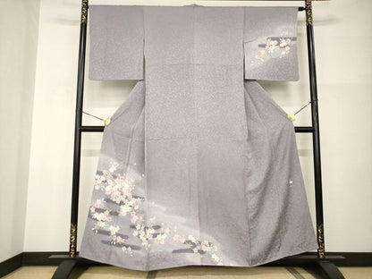 平和屋着物●訪問着　作家物　エ霞桜文　やまと誂製　正絹　逸品　AABI2405ck