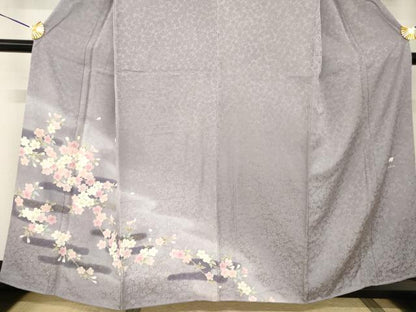 平和屋着物●訪問着　作家物　エ霞桜文　やまと誂製　正絹　逸品　AABI2405ck
