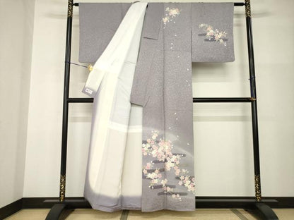 平和屋着物●訪問着　作家物　エ霞桜文　やまと誂製　正絹　逸品　AABI2405ck