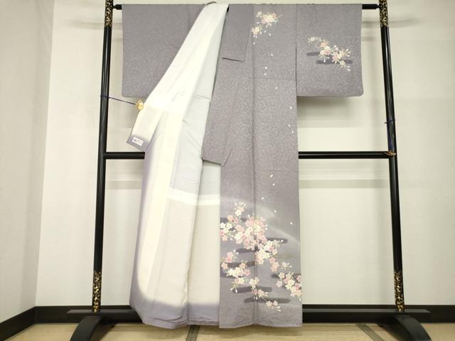平和屋着物●訪問着　作家物　エ霞桜文　やまと誂製　正絹　逸品　AABI2405ck