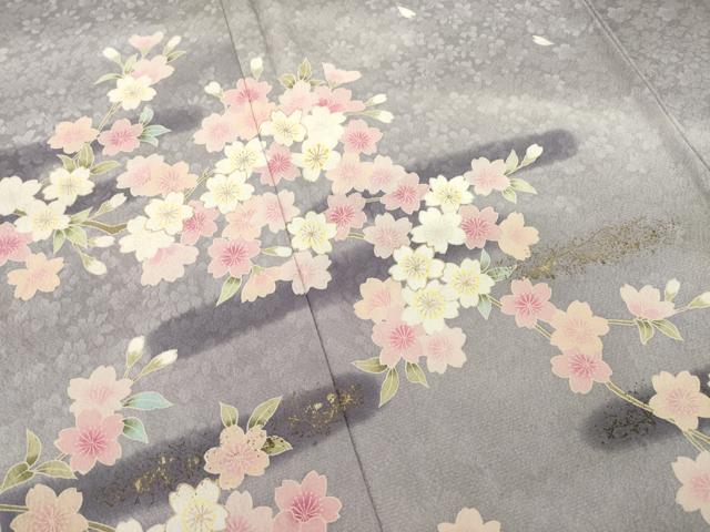 平和屋着物●訪問着　作家物　エ霞桜文　やまと誂製　正絹　逸品　AABI2405ck