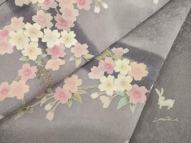 平和屋着物●訪問着　作家物　エ霞桜文　やまと誂製　正絹　逸品　AABI2405ck