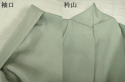 平和屋着物●人間国宝・羽田登喜男　色無地　利休色　正絹　逸品　AABI2406ck