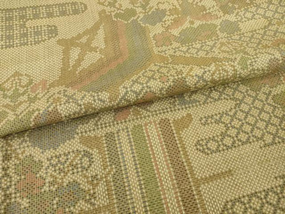 平和屋着物●本場大島紬　一元絣　糸巻き花文　正絹　逸品　AABI2407ck