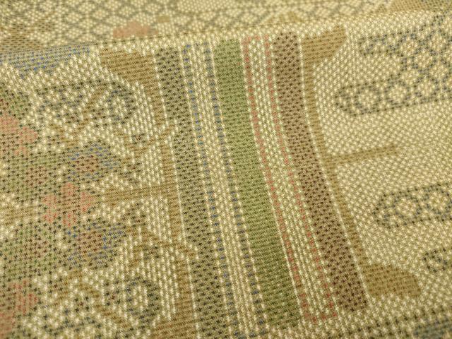 平和屋着物●本場大島紬　一元絣　糸巻き花文　正絹　逸品　AABI2407ck