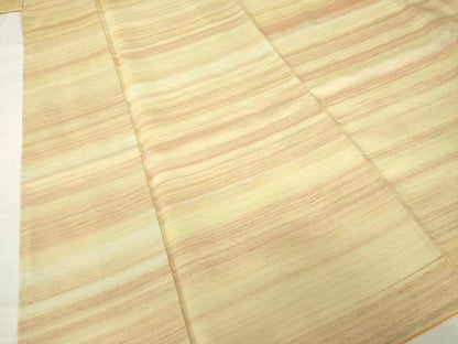 平和屋着物●紅花紬　米沢　横段霞文　正絹　逸品　AABI2408ck