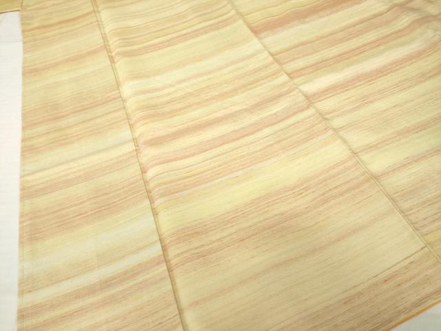 平和屋着物●紅花紬　米沢　横段霞文　正絹　逸品　AABI2408ck