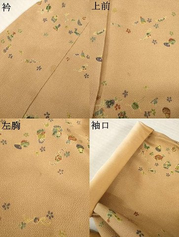 平和屋着物●上質な小紋　玩具文　鬼しぼ縮緬　正絹　逸品　AABI2412ck