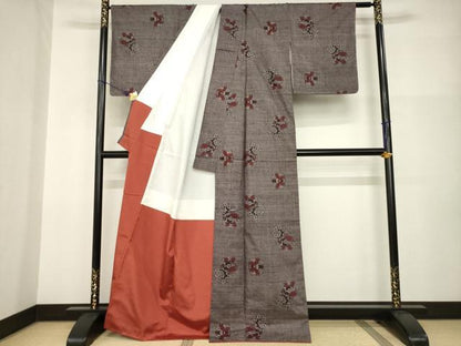 平和屋着物●本場大島紬　一元絣　花丸文　正絹　逸品　AABI2413ck
